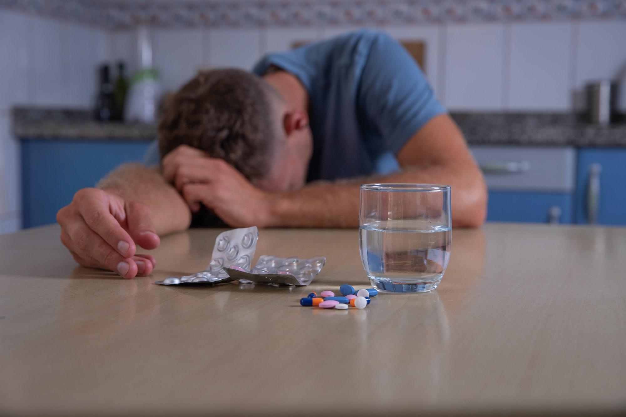 Suffering from substance abuse, a man overdosed after consuming too many antidepressant drugs.